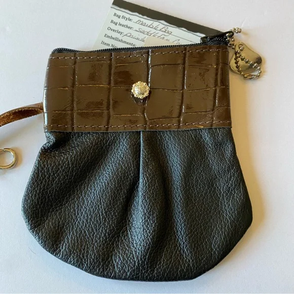 Lot of 2 Leather Marble Hip Bags Tan & Black with Clip - NWT - Woman Owned Co - Picture 7 of 12